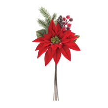 Load image into Gallery viewer, Poinsettia Flower Pick (Set of 2)
