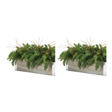 Load image into Gallery viewer, Winter Pine Centerpiece in Wood Planter (Set of 2)
