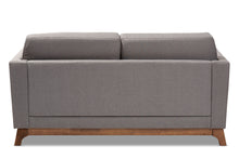 Load image into Gallery viewer, Baxton Studio Sava Mid-Century Modern Grey Fabric Upholstered Walnut Wood 2-Seater Loveseat
