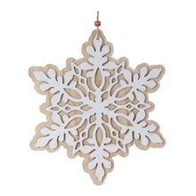 Load image into Gallery viewer, Wood Snowflake Ornaments (Set of 24)
