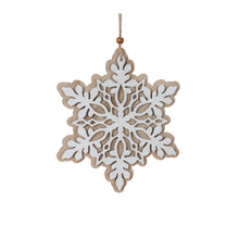 Load image into Gallery viewer, Wood Snowflake Ornaments (Set of 24)
