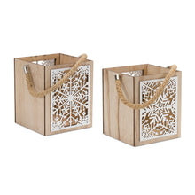 Load image into Gallery viewer, Wooden Snowflake Lantern (Set of 4)
