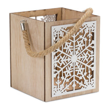 Load image into Gallery viewer, Wooden Snowflake Lantern (Set of 4)
