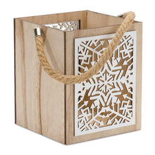 Load image into Gallery viewer, Wooden Snowflake Lantern (Set of 4)
