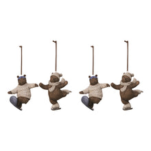 Load image into Gallery viewer, Skate and Snowboard Bear Ornament (Set of 4)
