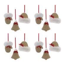 Load image into Gallery viewer, Cozy Mitten Hat and Bell Ornament (Set of 12)
