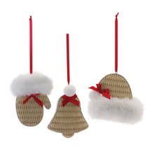 Load image into Gallery viewer, Cozy Mitten Hat and Bell Ornament (Set of 12)
