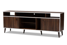 Load image into Gallery viewer, Baxton Studio Marion Mid-Century Modern Brown and White Finished TV Stand
