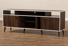 Load image into Gallery viewer, Baxton Studio Marion Mid-Century Modern Brown and White Finished TV Stand
