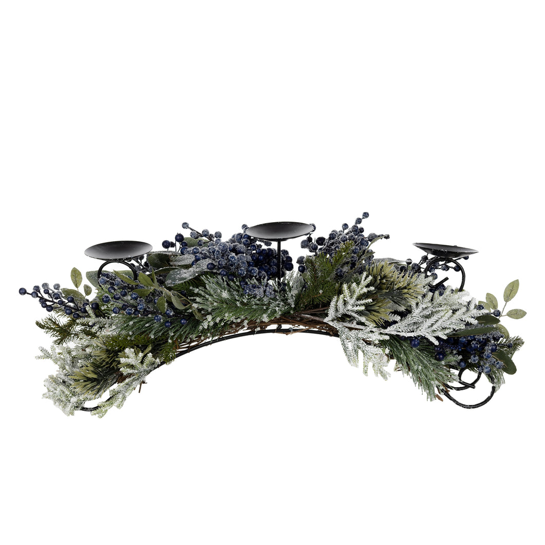 Frosted Pine Blueberry Centerpiece Candle Holder 31