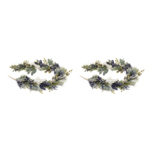 Load image into Gallery viewer, Frosted Blueberry Pine Garland 5.5&#39;L
