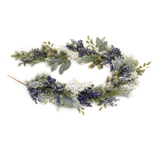 Load image into Gallery viewer, Frosted Blueberry Pine Garland 5.5&#39;L
