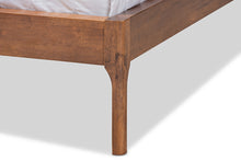 Load image into Gallery viewer, Baxton Studio Aveneil Mid-Century Modern Grey Fabric Upholstered Walnut Finished Queen Size Platform Bed
