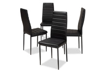 Load image into Gallery viewer, Baxton Studio Armand Modern and Contemporary Black Faux Leather Upholstered Dining Chair (Set of 4)
