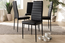 Load image into Gallery viewer, Baxton Studio Armand Modern and Contemporary Black Faux Leather Upholstered Dining Chair (Set of 4)
