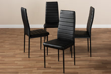 Load image into Gallery viewer, Baxton Studio Armand Modern and Contemporary Black Faux Leather Upholstered Dining Chair (Set of 4)
