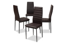 Load image into Gallery viewer, Baxton Studio Armand Modern and Contemporary Brown Faux Leather Upholstered Dining Chair (Set of 4)
