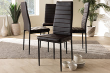 Load image into Gallery viewer, Baxton Studio Armand Modern and Contemporary Brown Faux Leather Upholstered Dining Chair (Set of 4)
