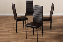 Load image into Gallery viewer, Baxton Studio Armand Modern and Contemporary Brown Faux Leather Upholstered Dining Chair (Set of 4)
