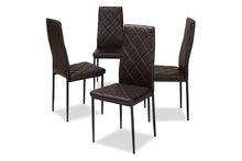 Load image into Gallery viewer, Baxton Studio Blaise Modern and Contemporary Brown Faux Leather Upholstered Dining Chair (Set of 4)
