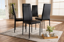 Load image into Gallery viewer, Baxton Studio Matiese Modern and Contemporary Black Faux Leather Upholstered Dining Chair (Set of 4)
