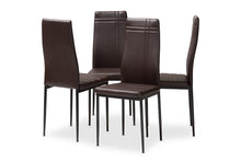 Load image into Gallery viewer, Baxton Studio Matiese Modern and Contemporary Brown Faux Leather Upholstered Dining Chair (Set of 4)
