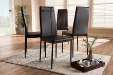 Load image into Gallery viewer, Baxton Studio Matiese Modern and Contemporary Brown Faux Leather Upholstered Dining Chair (Set of 4)

