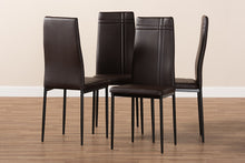 Load image into Gallery viewer, Baxton Studio Matiese Modern and Contemporary Brown Faux Leather Upholstered Dining Chair (Set of 4)
