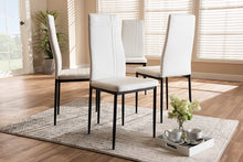 Load image into Gallery viewer, Baxton Studio Matiese Modern and Contemporary White Faux Leather Upholstered Dining Chair (Set of 4)

