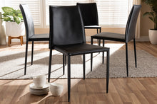 Load image into Gallery viewer, Baxton Studio Pascha Modern and Contemporary Black Faux Leather Upholstered Dining Chair (Set of 4)
