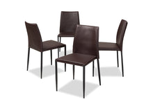 Load image into Gallery viewer, Baxton Studio Pascha Modern and Contemporary Brown Faux Leather Upholstered Dining Chair (Set of 4)
