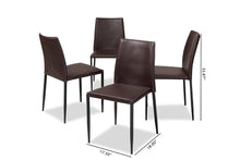 Load image into Gallery viewer, Baxton Studio Pascha Modern and Contemporary Brown Faux Leather Upholstered Dining Chair (Set of 4)
