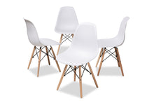 Load image into Gallery viewer, Baxton Studio Sydnea Mid-Century Modern White Acrylic Brown Wood Finished Dining Chair (Set of 4)
