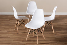 Load image into Gallery viewer, Baxton Studio Sydnea Mid-Century Modern White Acrylic Brown Wood Finished Dining Chair (Set of 4)
