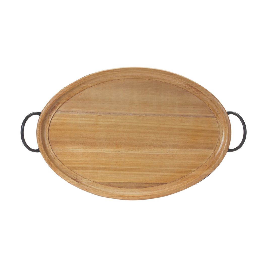 Natural Wood Tray with Handles 27.5