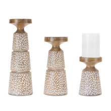Load image into Gallery viewer, Etched Candle Holder with Wood Grain Design (Set of 3)
