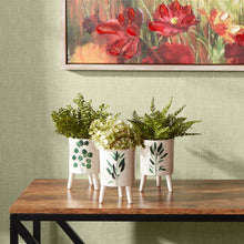 Load image into Gallery viewer, Footed Foliage Print Planter (Set of 3)
