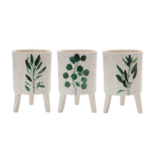 Load image into Gallery viewer, Footed Foliage Print Planter (Set of 3)
