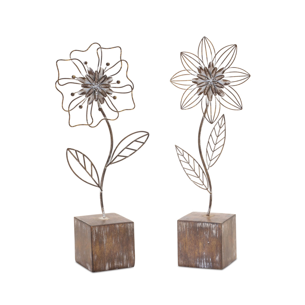 Metal Floral DŽcor (Set of 2)