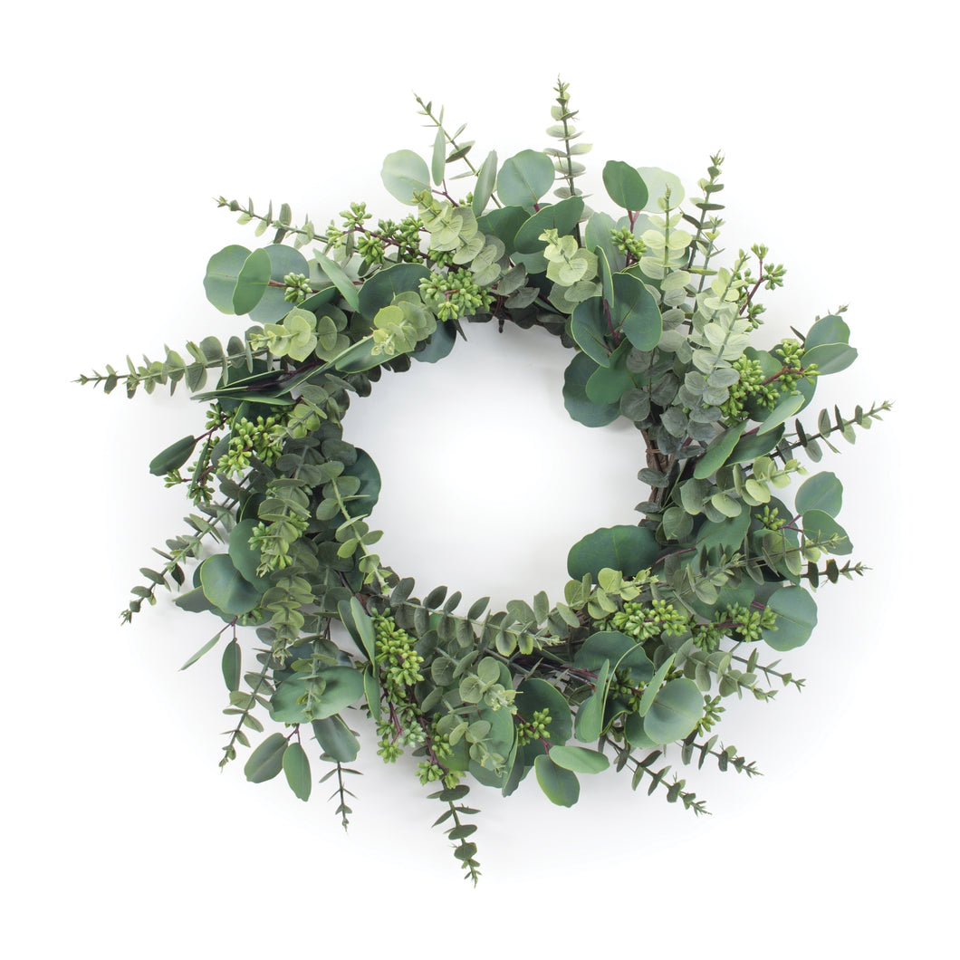 Mixed Eucalyptus Leaf Wreath 24