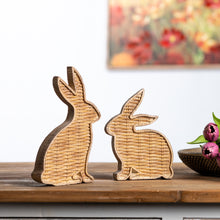 Load image into Gallery viewer, Wicker Rabbit Decor (Set of 2)
