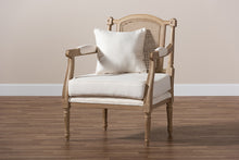 Load image into Gallery viewer, Baxton Studio Clemence French Provincial Ivory Fabric Upholstered Whitewashed Wood Armchair
