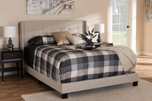 Load image into Gallery viewer, Baxton Studio Lisette Modern and Contemporary Charcoal Grey Fabric Upholstered Queen Size Bed
