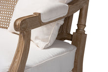 Load image into Gallery viewer, Baxton Studio Clemence French Provincial Ivory Fabric Upholstered Whitewashed Wood Loveseat

