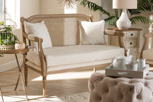 Load image into Gallery viewer, Baxton Studio Clemence French Provincial Ivory Fabric Upholstered Whitewashed Wood Loveseat
