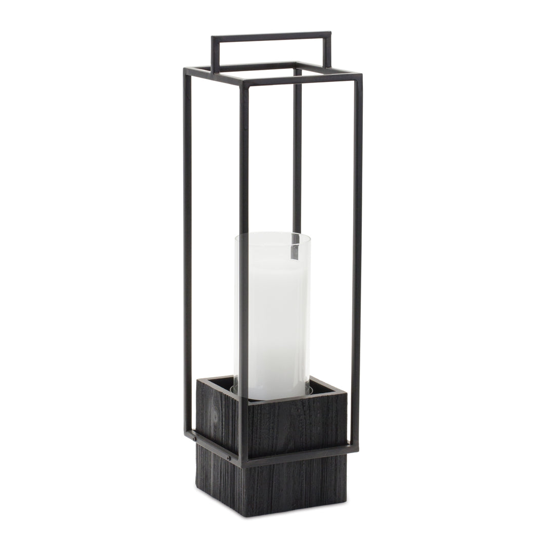 Wood Candle Holder with Metal Frame 20