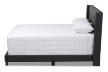 Load image into Gallery viewer, Baxton Studio Lisette Modern and Contemporary Charcoal Grey Fabric Upholstered Queen Size Bed
