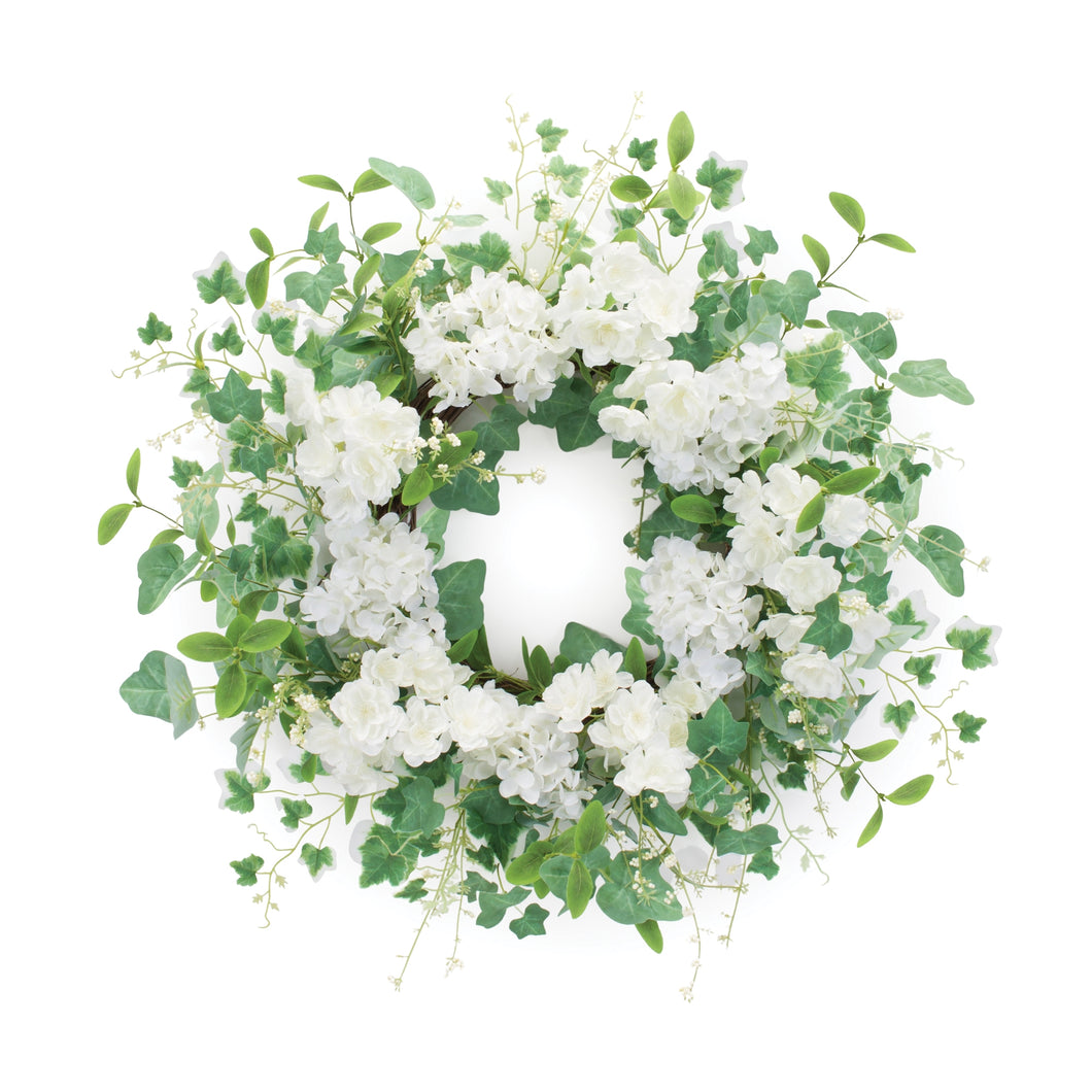 Hydrangea and Ivy Leaf Wreath 21.5