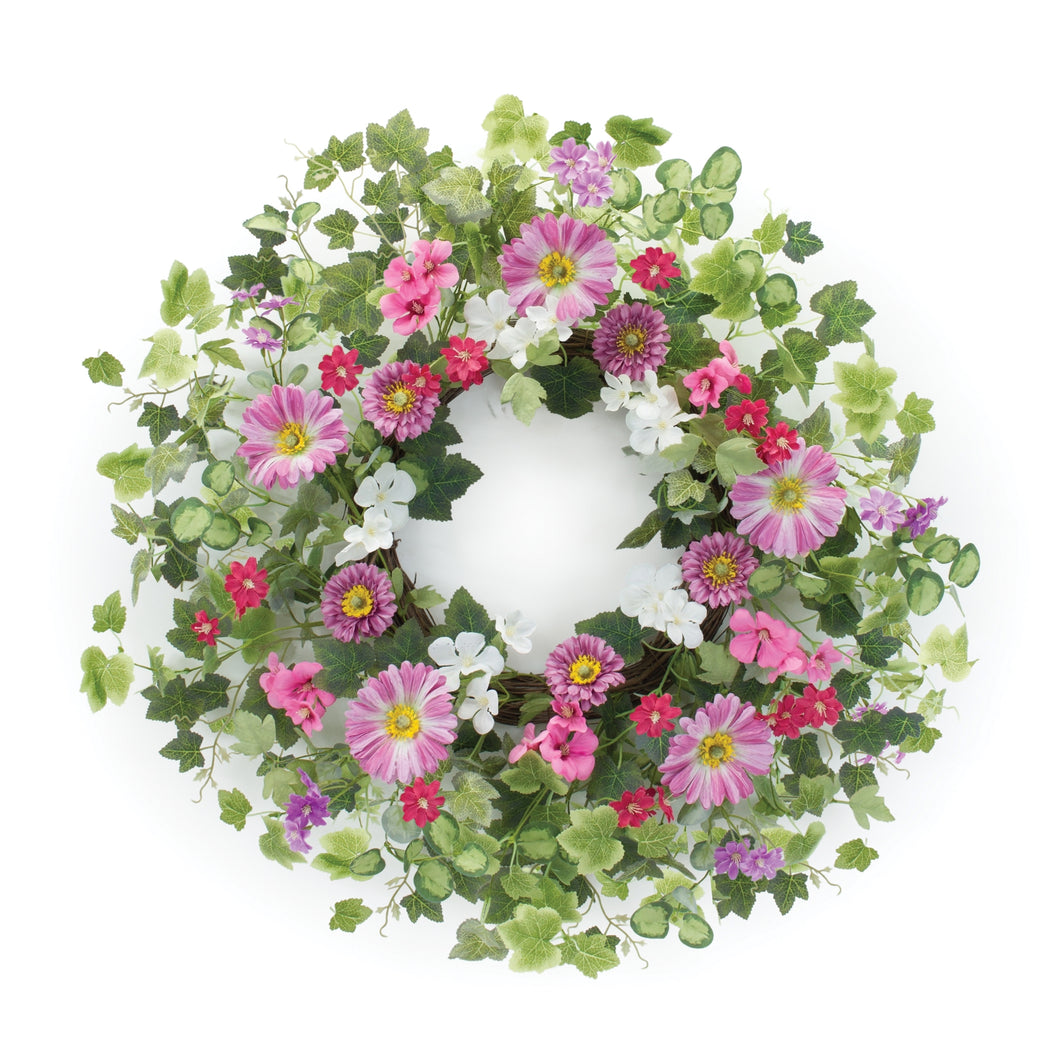 Mixed Floral and Ivy Leaf Wreath 24.5