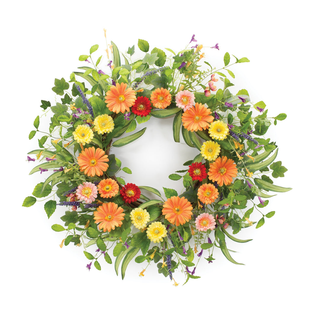 Mixed Daisy Floral Wreath 27.5